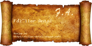 Füller Antal névjegykártya